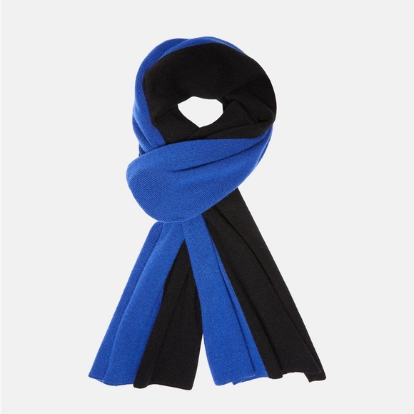 Theory Color-Blocked Cashmere Scarf; BLACK MULTI ; ONE SIZE; - Picture 8 of 8